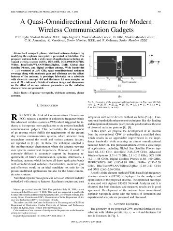 A Quasi-Omnidirectional Antenna for Modern Wireless ... - IEEE Xplore