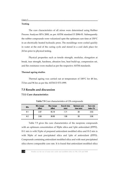 Studies on the use of nano zinc oxide and modified silica in NR, CR ...