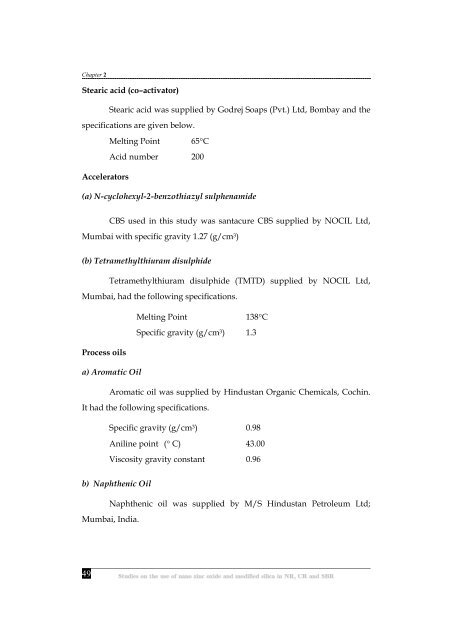 Studies on the use of nano zinc oxide and modified silica in NR, CR ...