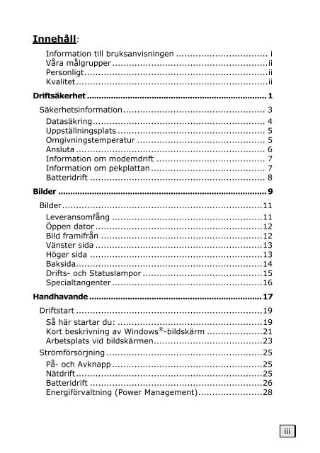 INFORMATION TILL BRUKSANVISNINGEN - medion