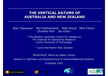 New Zealand Vertical Datum - IAG Commission 1