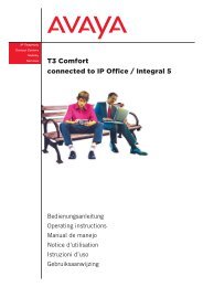 T3 Comfort connected to IP Office / Integral 5 - Avaya