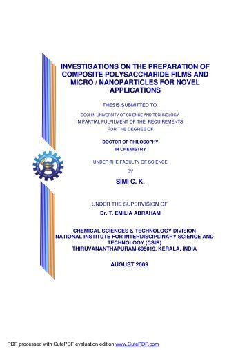 Investigations on the preparation of composite polysaccharide films ...