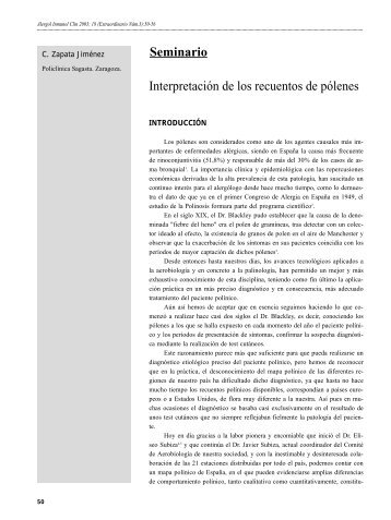 Interpretación de los recuentos de pólenes - Alergología e ...