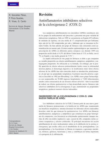 Antinflamatorios inhibidores selectivos de la cicloxigenasa-2 (COX ...