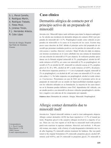 Dermatitis alérgica de contacto por el principio activo de un ...