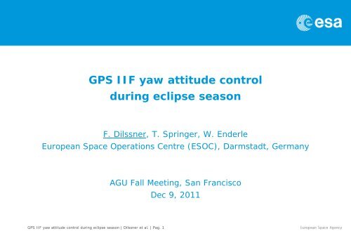 GPS IIF yaw attitude control during eclipse season - IGS Analysis ...