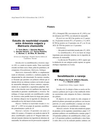 Pósters - Alergología e Inmunología Clínica