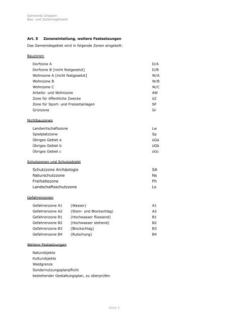 Bau- und Zonenreglement (BZR) - Gemeinde Greppen