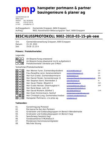 Beschlussprotokoll - Gemeinde Greppen