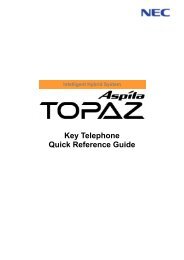 Aspila Topaz Key Telephone Quick Reference Guide