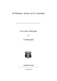 Ed McBains böcker om 87:e distriktet - Glocalnet