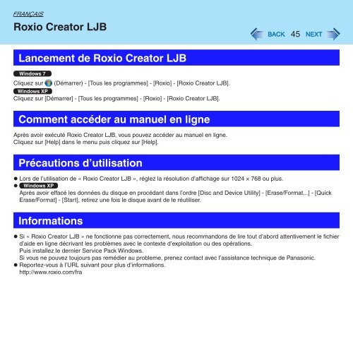 Roxio Creator LJB - Panasonic