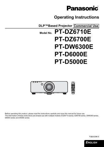 PT-DZ6710E PT-DZ6700E PT - Panasonic Business