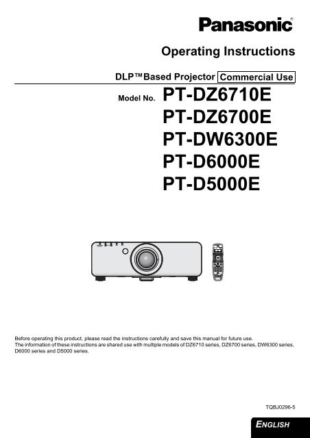 PT-DZ6710E PT-DZ6700E PT - Panasonic Business