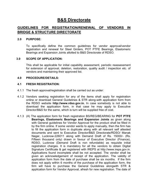 B S Directorate Rdso