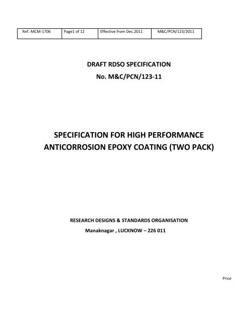 Rr Rps511 Coating Spec.pdf specification for high performance anticorrosion epoxy coating - rdso