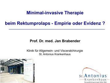 Empirie oder Evidenz ? Prof. Dr. med. Jan Brabender
