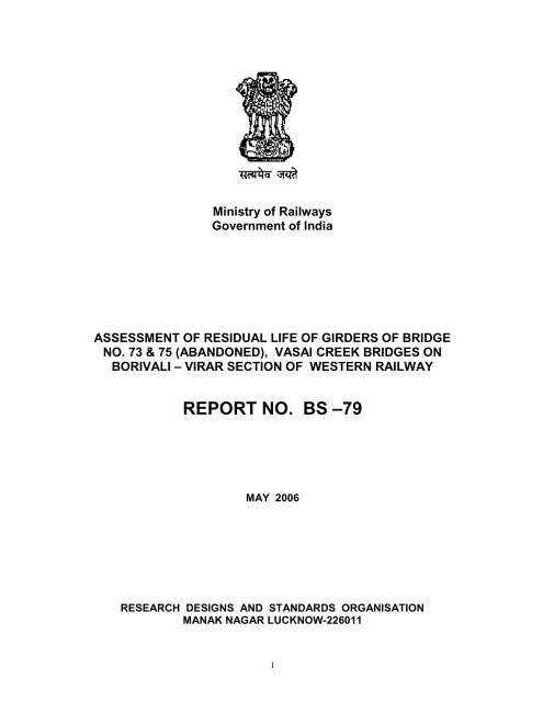 ASSESSMENT OF RESIDUAL LIFE OF GIRDERS OF BRIDGE No