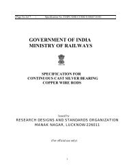 GOVERNMENT OF INDIA MINISTRY OF RAILWAYS - rdso