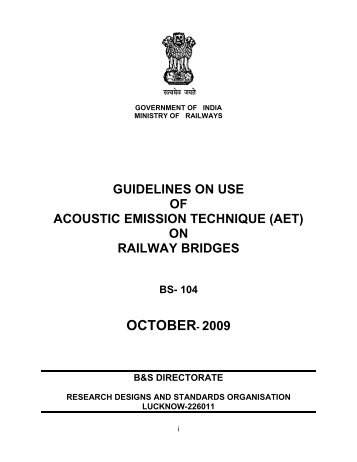 Guidelines on use OF ACOUSTIC EMISSION TECHNIQUE (AET ...