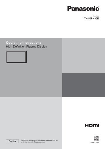 TH-50PH30 Operating Instructions.pdf - Panasonic