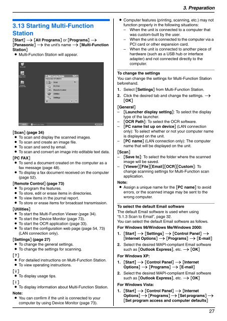 Operating Instructions - Panasonic Business