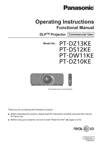 Manual PT-DZ13 Series.pdf - Panasonic Business