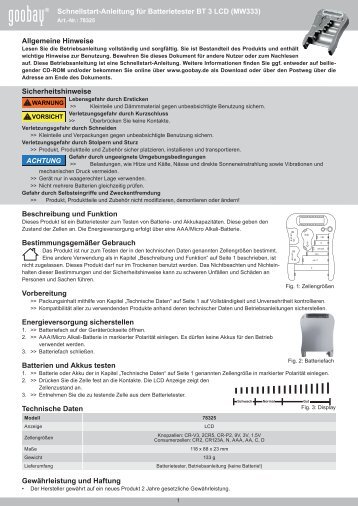 Allgemeine Hinweise Sicherheitshinweise ... - Wentronic