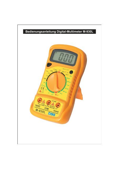 Bedienungsanleitung Digital-Multimeter M-930L - Wentronic