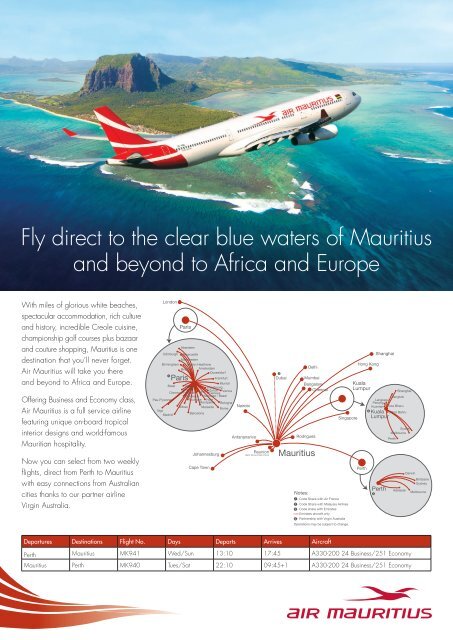 Fly direct to the clear blue waters of Mauritius and ... - SACIM Australia
