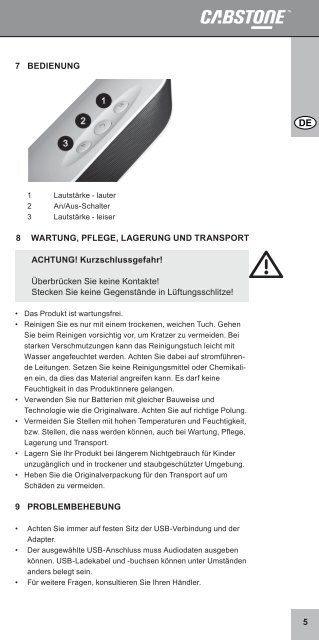 soundbar Betriebsanleitung - user's manual - Wentronic