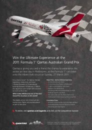 Win the Ultimate Experience at the 2011 Formula 1? Qantas ...