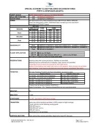 SPECIAL ECONOMY CLASS PUBLISHED EXCURSION FARES ...