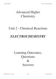 Advanced Higher Chemistry Unit 2 - Chemical Reactions ...