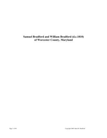 Samuel Bradford and William Bradford - Lower Delmarva Bradfords