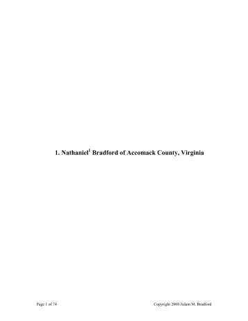 1. Nathaniel Bradford of Accomack County, Virginia - Lower ...