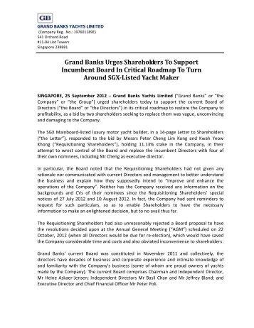 Attachment 1 - Grand Bank Yachts - Investor Relations