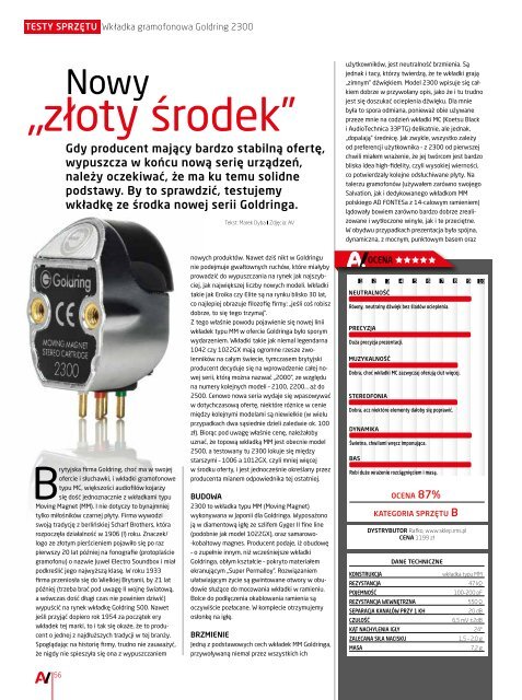 „złoty środek” - Goldring - Rafko