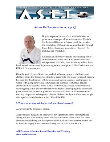 Kevin McGreskin – Soccer eye Q - Association for Soccer Education ...