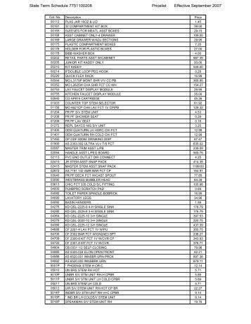 State Term Schedule 7751100208 Pricelist Effective September 2007