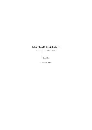 MATLAB Quickstart - UHasselt