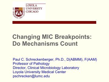 Changing MIC Breakpoints: Do Mechanisms Count