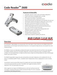 CR2600 Data Sheet - Code Corporation