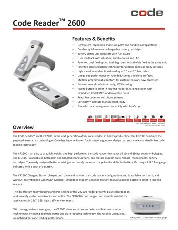 CR2600 Data Sheet - Code Corporation