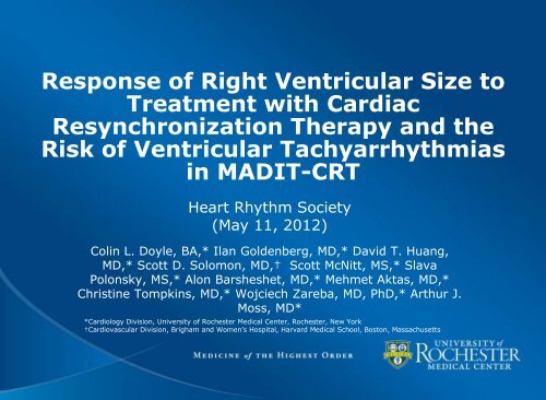 Response of Right Ventricular Size to Treatment with Cardiac ...