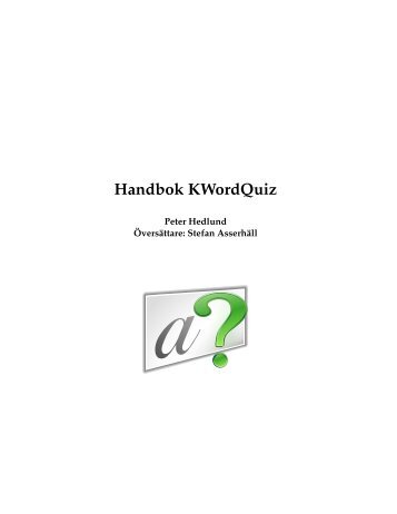 Handbok KWordQuiz - KDE Documentation