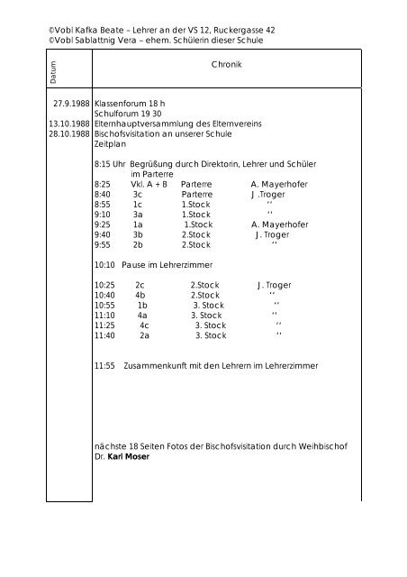 ©Vobl Kafka Beate – Lehrer an der VS 12, Ruckergasse 42 ©Vobl ...