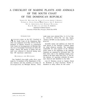 a checklist of marine plants and animals of the south coast of the ...