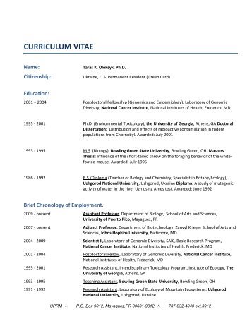 Curriculum Vitae - UPRM